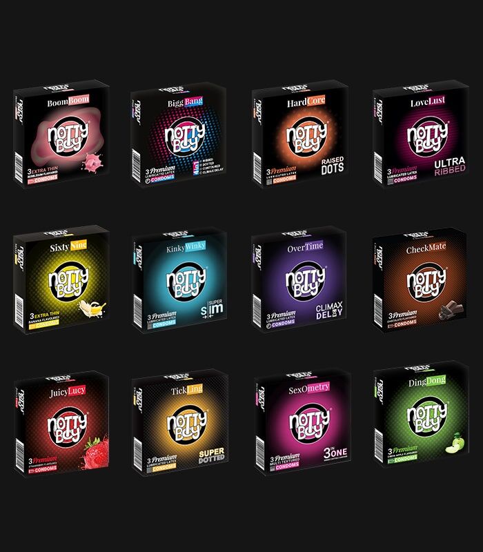  NottyBoy Condoms Variety Pack 100 Count Big Box Bulk Assortment  - Flavored, Extra Lubricated, Ultra Thin, Super Dotted, Ribbed, Contoured  Fit : Health & Household