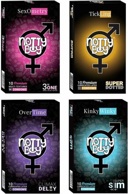  NottyBoy Mix Collection of Extra Dotted, Ultra Ribbed, Contoured,  Delay Infinity Condoms (2000 Count) : Health & Household