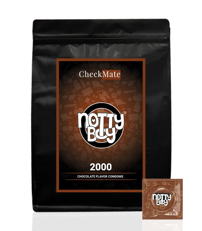 NottyBoy Chocolate Flavored Lubricated Dotted Condoms - 2000 Count